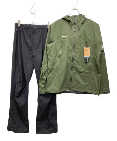 MAMMUT（マムート）MAMMUT (マムート) Masao Light Rain-Suit オリーブ×ブラック サイズ:2XL 未使用品の古着・服飾アイテム