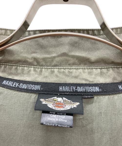 HARLEY-DAVIDSON（ハーレーダビッドソン）HARLEY-DAVIDSON (ハーレーダビッドソン) ダメージ加工ミリタリージャケット カーキ サイズ:Mの古着・服飾アイテム