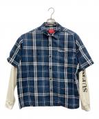 SUPREMEシュプリーム）の古着「Thermal work shirt plaid」｜ネイビー