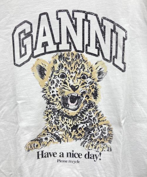 GANNI（ガニー）Ganni (ガニー) Basic Jersey Leopard Relaxed T-shirt ホワイト サイズ:Mの古着・服飾アイテム