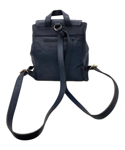 MICHAEL KORS（マイケルコース）MICHAEL KORS (マイケルコース) フラップ巾着レザーバック ネイビーの古着・服飾アイテム