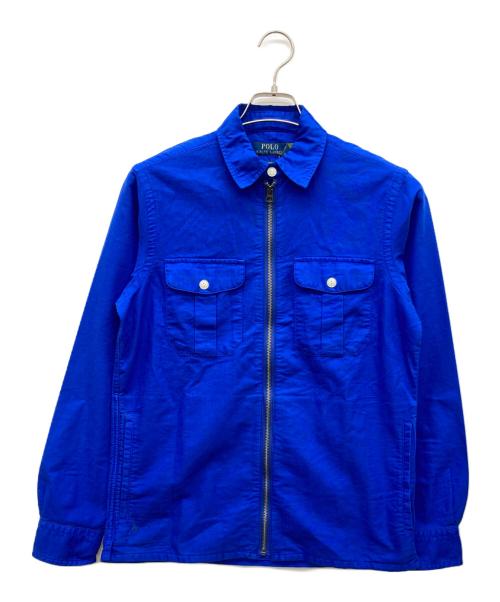 POLO RALPH LAUREN（ポロ・ラルフローレン）POLO RALPH LAUREN (ポロ・ラルフローレン) ジップシャツ 裾ポニー ブルー サイズ:XSの古着・服飾アイテム