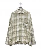 REMI RELIEFレミレリーフ）の古着「CHECK 2WAY SHIRT」｜ベージュ