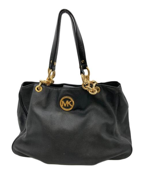 MICHAEL KORS（マイケルコース）MICHAEL KORS (マイケルコース) レザートートバッグ ブラックの古着・服飾アイテム