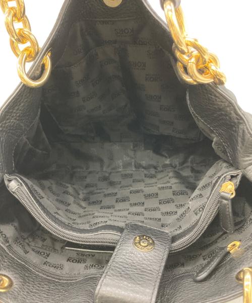 MICHAEL KORS（マイケルコース）MICHAEL KORS (マイケルコース) レザートートバッグ ブラックの古着・服飾アイテム