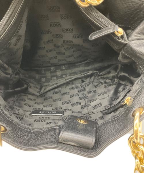 MICHAEL KORS（マイケルコース）MICHAEL KORS (マイケルコース) レザートートバッグ ブラックの古着・服飾アイテム