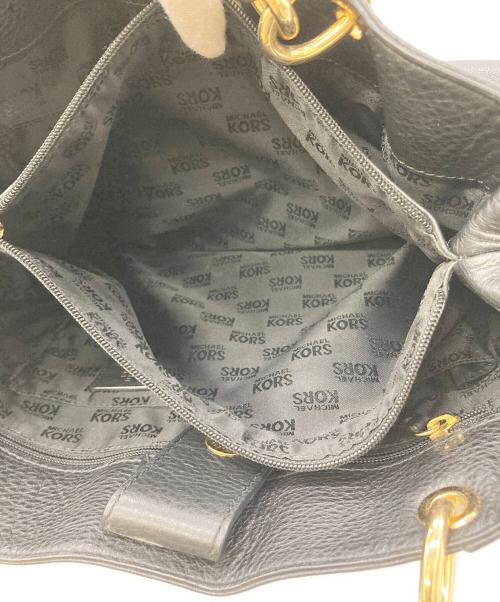 MICHAEL KORS（マイケルコース）MICHAEL KORS (マイケルコース) レザートートバッグ ブラックの古着・服飾アイテム