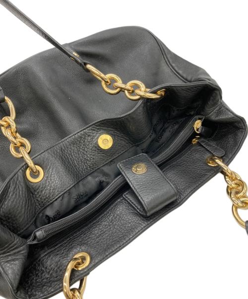 MICHAEL KORS（マイケルコース）MICHAEL KORS (マイケルコース) レザートートバッグ ブラックの古着・服飾アイテム