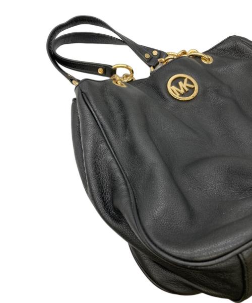MICHAEL KORS（マイケルコース）MICHAEL KORS (マイケルコース) レザートートバッグ ブラックの古着・服飾アイテム