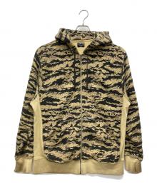 stussy（ステューシー）の古着「00s ガーカモジップパーカー」｜カーキ