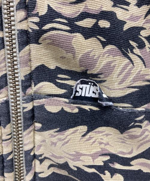 stussy（ステューシー）stussy (ステューシー) 00s ガーカモジップパーカー カーキ サイズ:XLの古着・服飾アイテム