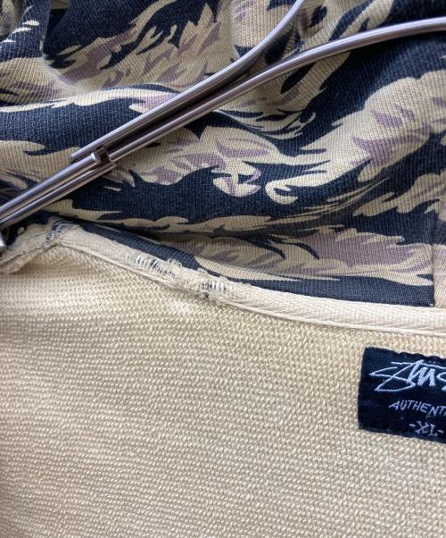 stussy（ステューシー）stussy (ステューシー) 00s ガーカモジップパーカー カーキ サイズ:XLの古着・服飾アイテム