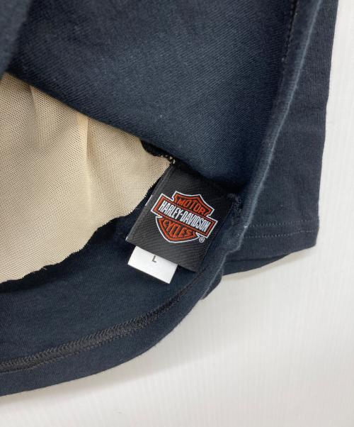 HARLEY-DAVIDSON（ハーレーダビッドソン）HARLEY-DAVIDSON (ハーレーダビッドソン) 00s スカルプリント長袖カットソー ブラック サイズ:Lの古着・服飾アイテム