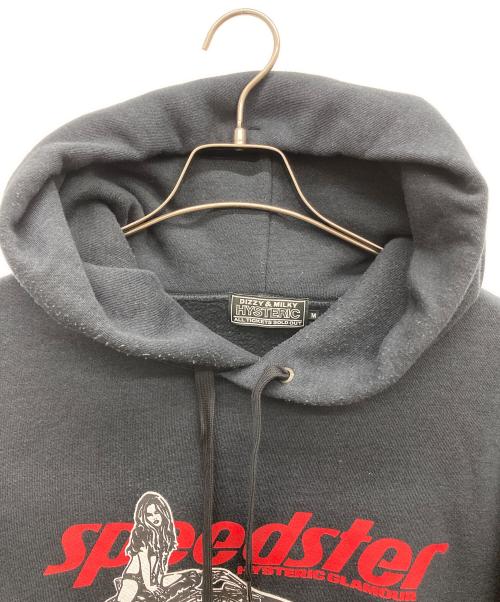 Hysteric Glamour（ヒステリックグラマー）Hysteric Glamour (ヒステリックグラマー) SPEEDSTER スウェット プルオーバー パーカー ブラック サイズ:Mの古着・服飾アイテム
