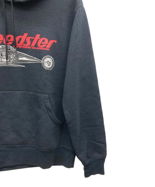 Hysteric Glamour（ヒステリックグラマー）Hysteric Glamour (ヒステリックグラマー) SPEEDSTER スウェット プルオーバー パーカー ブラック サイズ:Mの古着・服飾アイテム