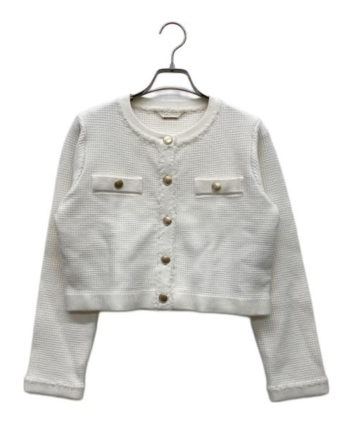 CELFORD（セルフォード）CELFORD (セルフォード) ツイード風ニットカーディガン ホワイト サイズ:FREEの古着・服飾アイテム