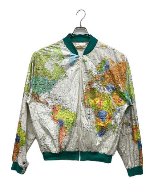 WEARIN THE WORLD（ウェアリン・ザ・ワールド）WEARIN THE WORLD (ウェアリン・ザ・ワールド) マップ柄ペーパージャケット マルチカラー サイズ:XLの古着・服飾アイテム