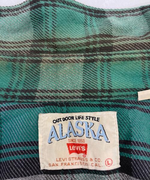 LEVI'S（リーバイス）LEVI'S (リーバイス) ヘビーネルシャツ ALASKA 90s グリーン サイズ:Lの古着・服飾アイテム
