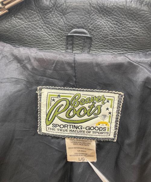 Beaver Roots（ビーバールーツ）BEAVER ROOTS (ビーバールーツ) ワッペンレザージャケット ブラック サイズ:Ｌの古着・服飾アイテム