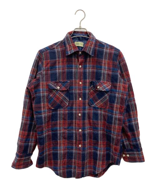 ST JOHN'S BAY（セントジョンズベイ）ST JOHN'S BAY (セントジョンズベイ) チェックウールシャツ ネイビー サイズ:L-TALLの古着・服飾アイテム