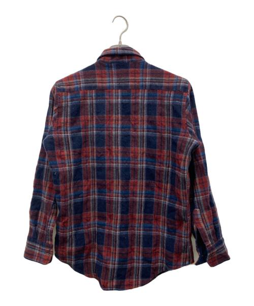 ST JOHN'S BAY（セントジョンズベイ）ST JOHN'S BAY (セントジョンズベイ) チェックウールシャツ ネイビー サイズ:L-TALLの古着・服飾アイテム