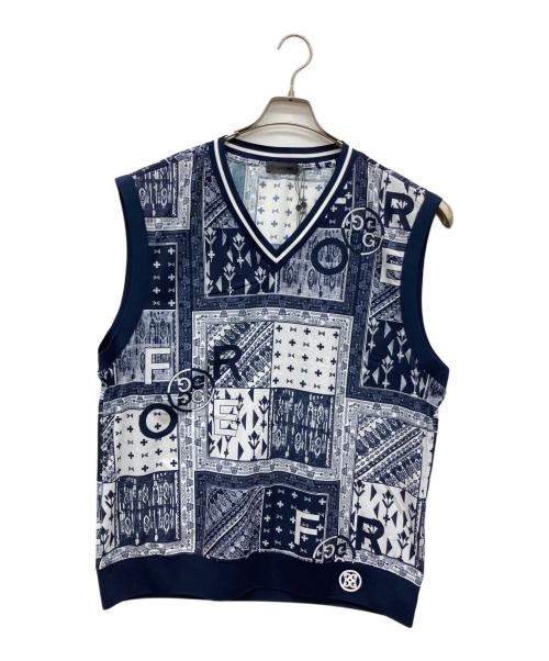 G/FORE（ジーフォア）G/FORE (ジーフォア) パターンシアサッカーベスト ネイビー サイズ:2XLの古着・服飾アイテム