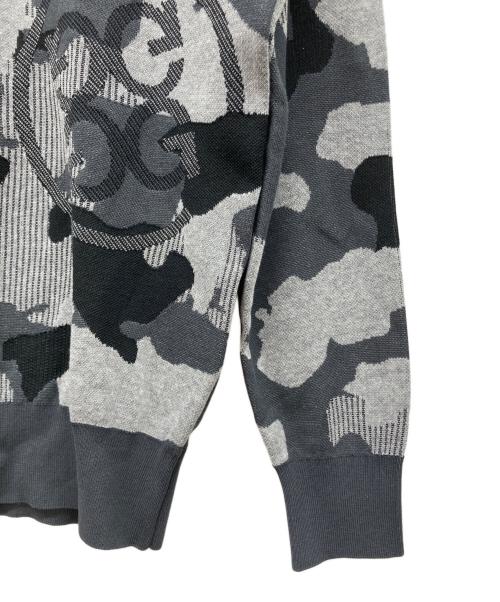 G/FORE（ジーフォア）G/FORE (ジーフォア) カモフラージュクルーネックセーター グレー サイズ:Mの古着・服飾アイテム