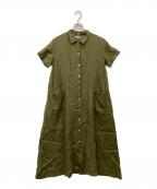 fog linen workフォグリネンワーク）の古着「リネンワンピース」｜グリーン