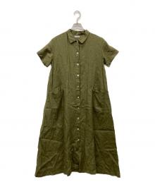 fog linen work（フォグリネンワーク）の古着「リネンワンピース」｜グリーン