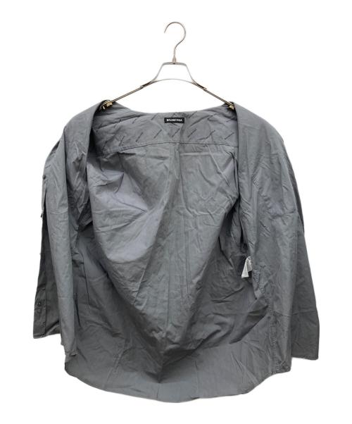 BALENCIAGA（バレンシアガ）BALENCIAGA (バレンシアガ) All-over logo short-sleeve shirt グレー サイズ:40の古着・服飾アイテム