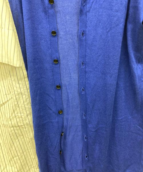 RISMAT by Y's（リスマットバイワイズ）RISMAT BY Y's (リスマットバイワイズ) 変形ドッキングロングカーディガン ブルー サイズ:2の古着・服飾アイテム