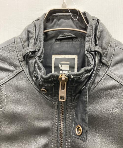G-STAR RAW（ジースターロゥ）G-STAR RAW (ジースターロゥ) レザージャケット ブラック サイズ:XLの古着・服飾アイテム