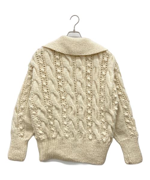 crinkle crinkle crinkle（クリンクル クリンクル クリンクル）crinkle crinkle crinkle (クリンクル クリンクル クリンクル) ポップコーン ハンドニットカーディガン アイボリー サイズ:Fの古着・服飾アイテム
