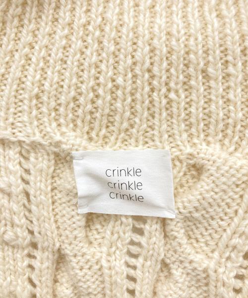 crinkle crinkle crinkle（クリンクル クリンクル クリンクル）crinkle crinkle crinkle (クリンクル クリンクル クリンクル) ポップコーン ハンドニットカーディガン アイボリー サイズ:Fの古着・服飾アイテム