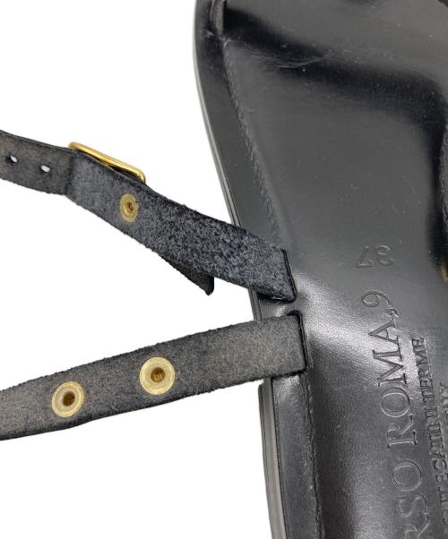 CORSO ROMA 9（コルソローマノーヴェ）CORSO ROMA 9 (コルソローマノーヴェ) スタッズサンダル ブラック サイズ:37の古着・服飾アイテム