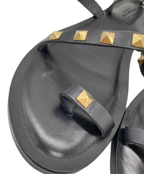 CORSO ROMA 9（コルソローマノーヴェ）CORSO ROMA 9 (コルソローマノーヴェ) スタッズサンダル ブラック サイズ:37の古着・服飾アイテム