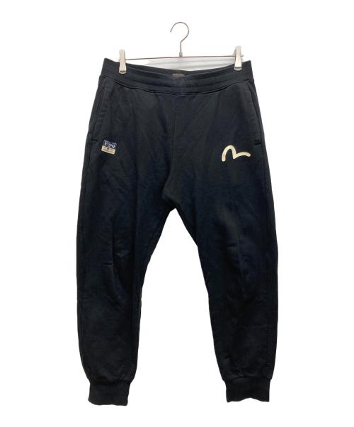 EVISU（エヴィス）EVISU (エヴィス) Seagull and Handbrushed Daicock Print Regular Fit Sweatpants ブラック サイズ:Mの古着・服飾アイテム