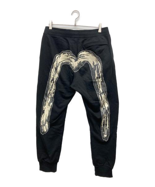 EVISU（エヴィス）EVISU (エヴィス) Seagull and Handbrushed Daicock Print Regular Fit Sweatpants ブラック サイズ:Mの古着・服飾アイテム
