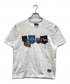 EVISUエヴィス）の古着「マルチポケットとマルチプリント リラックスフィットTシャツ」｜ホワイト