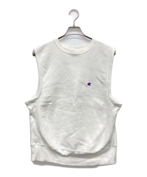 Champion（チャンピオン）Champion (チャンピオン) ノースリーブリバースウィーブスウェット ホワイト サイズ:MEDIUMの古着・服飾アイテム