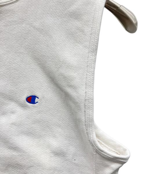 Champion（チャンピオン）Champion (チャンピオン) ノースリーブリバースウィーブスウェット ホワイト サイズ:MEDIUMの古着・服飾アイテム