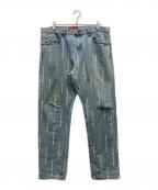 SUPREMEシュプリーム）の古着「Logo Stripe Jacquard Regular Jean」｜インディゴ