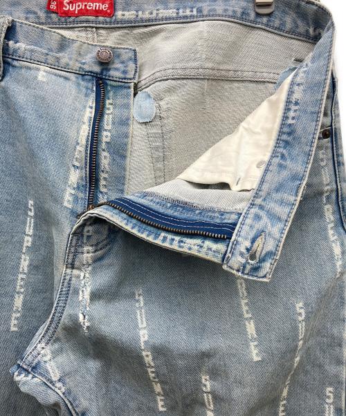 SUPREME（シュプリーム）Supreme (シュプリーム) Logo Stripe Jacquard Regular Jean インディゴ サイズ:W36の古着・服飾アイテム