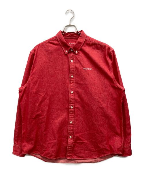 SUPREME（シュプリーム）Supreme (シュプリーム) Classic Logo Denim Shirt レッド サイズ:XLの古着・服飾アイテム