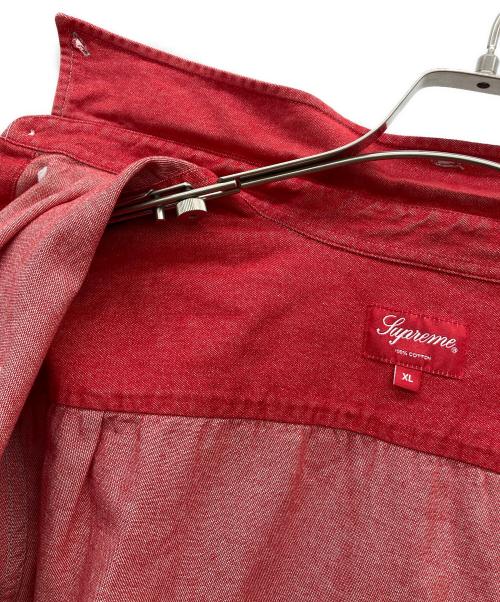SUPREME（シュプリーム）Supreme (シュプリーム) Classic Logo Denim Shirt レッド サイズ:XLの古着・服飾アイテム