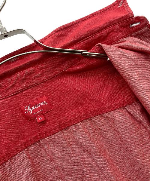 SUPREME（シュプリーム）Supreme (シュプリーム) Classic Logo Denim Shirt レッド サイズ:XLの古着・服飾アイテム