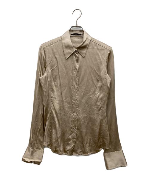 BOSS HUGO BOSS（ボス ヒューゴボス）BOSS HUGO BOSS (ボス ヒューゴボス) シルクシャツ ベージュ サイズ:36の古着・服飾アイテム
