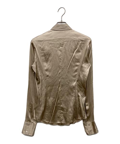 BOSS HUGO BOSS（ボス ヒューゴボス）BOSS HUGO BOSS (ボス ヒューゴボス) シルクシャツ ベージュ サイズ:36の古着・服飾アイテム