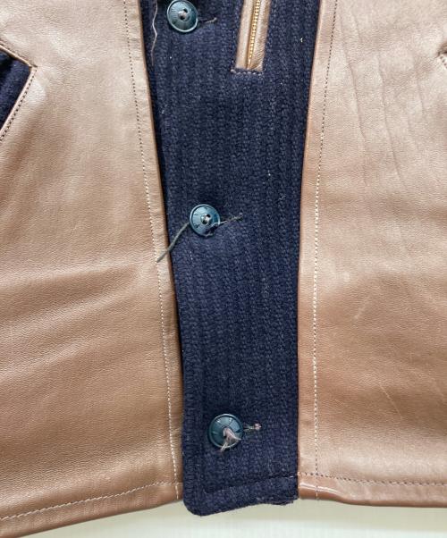 Joe McCOY（ジョーマッコイ）Joe McCOY (ジョーマッコイ) バガボンドジャケット ネイビー×ブラウン サイズ:36の古着・服飾アイテム