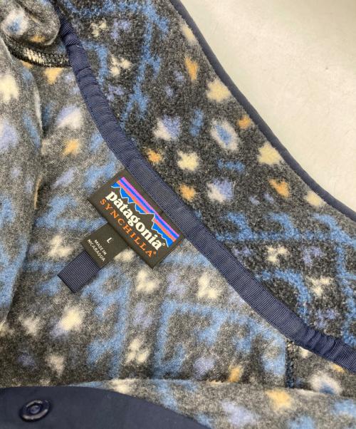 Patagonia（パタゴニア）Patagonia (パタゴニア) 総柄シンチラスナップT ネイビー サイズ:Lの古着・服飾アイテム